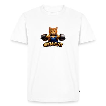 GymCat : Entraînement de force avec des chats - T-shirt Premium bio Homme - blanc - Devant - Nico (187cm)