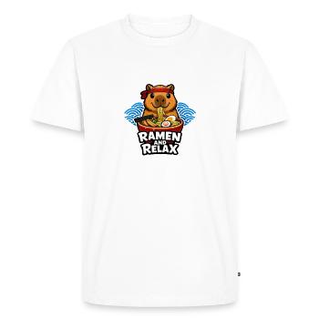 Ramen et détendez-vous - T-shirt Premium bio Homme - blanc - Devant - Nico (187cm)