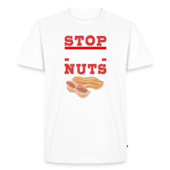 Allergy Food - Men's Premium Organic T-Shirt - white - Front - Nico (187cm)