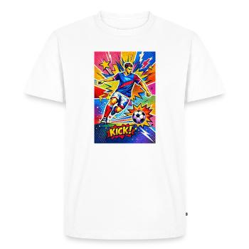 Pop Art Soccer Explosion - Men's Premium Organic T-Shirt - white - Front - Nico (187cm)