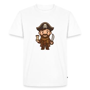 Pirate cartoon sabre et sablier - T-shirt Premium bio Homme - blanc - Devant - Nico (187cm)