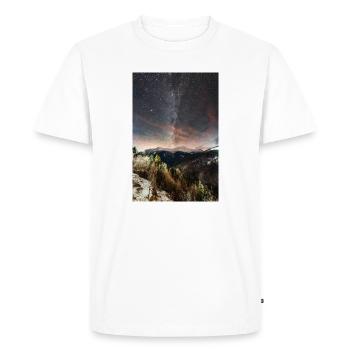 La Voie lactée au-dessus des montagnes Agrafa - T-shirt Premium bio Homme - blanc - Devant - Nico (187cm)