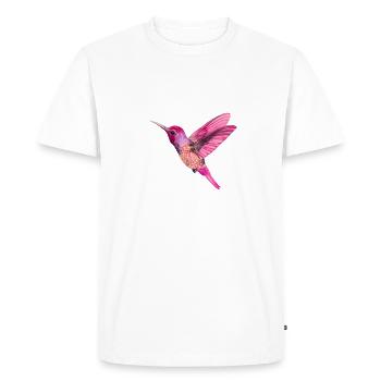 Nordic Print - Kolibri - Pink - Men's Premium Organic T-Shirt - white - Front - Nico (187cm)