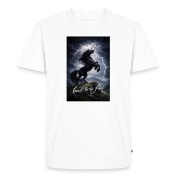 Unicorn in the Storm Freedom Spirit - Men's Premium Organic T-Shirt - white - Front - Nico (187cm)