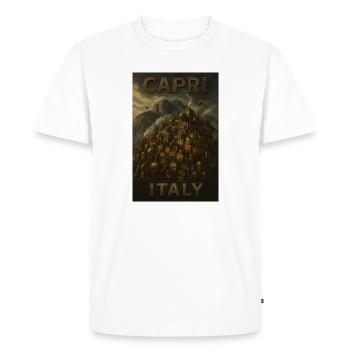 Capri Italy – Steampunk Travel Poster - Men's Premium Organic T-Shirt - white - Front - Nico (187cm)