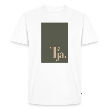 Affiche de typographie moderne – Eh bien. - T-shirt Premium bio Homme - blanc - Devant - Nico (187cm)