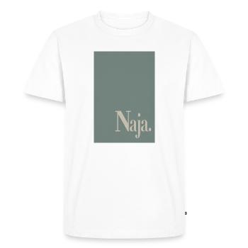 Minimal Art Poster "Well." - Men's Premium Organic T-Shirt - white - Front - Nico (187cm)