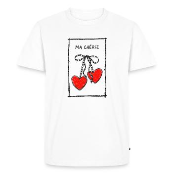 Collier Cœur Ma Chérie - T-shirt Premium bio Homme - blanc - Devant - Nico (187cm)