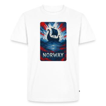 Design de voyage en Norvège - T-shirt Premium bio Homme - blanc - Devant - Nico (187cm)