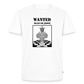 Recherché roi sur l’échiquier - T-shirt Premium bio Homme - blanc - Devant - Nico (187cm)