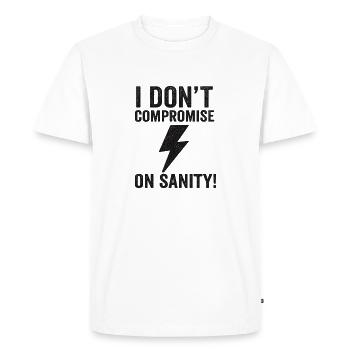 No compromise on reason - Men's Premium Organic T-Shirt - white - Front - Nico (187cm)