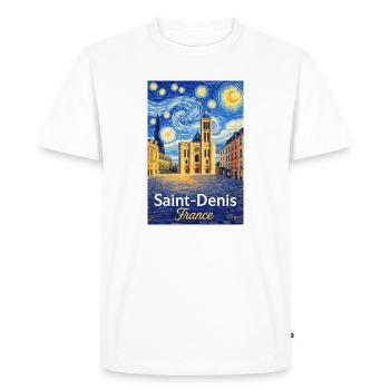Saint-Denis, France - Men's Premium Organic T-Shirt - white - Front - Nico (187cm)