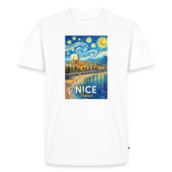 Nice, France - T-shirt Premium bio Homme - blanc - Devant - Nico (187cm)