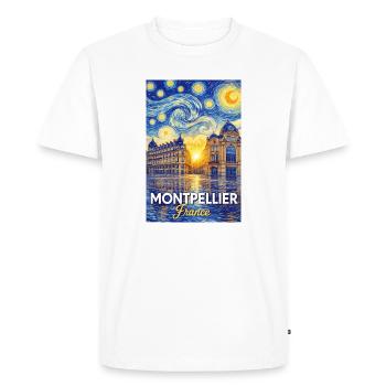 Montpellier, France - T-shirt Premium bio Homme - blanc - Devant - Nico (187cm)