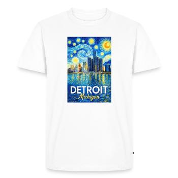 Détroit, Michigan - T-shirt Premium bio Homme - blanc - Devant - Nico (187cm)