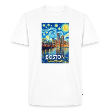 Boston, Massachusetts - T-shirt Premium bio Homme - blanc - Devant - Nico (187cm)