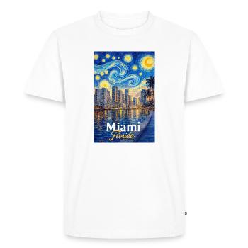 Miami, Floride - T-shirt Premium bio Homme - blanc - Devant - Nico (187cm)