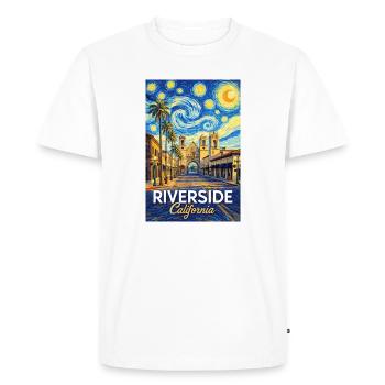 Riverside, California - Men's Premium Organic T-Shirt - white - Front - Nico (187cm)