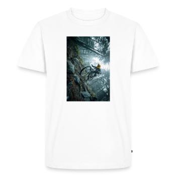 Winter Forest MTB Quest - Men's Premium Organic T-Shirt - white - Front - Nico (187cm)