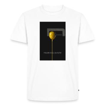 Pressure Reveals Character Poster - Men's Premium Organic T-Shirt - white - Front - Nico (187cm)
