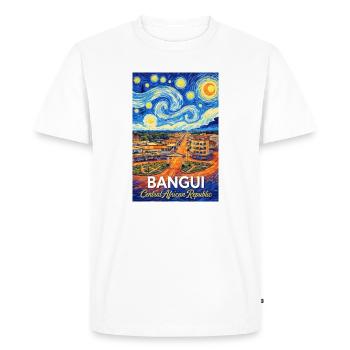 Affiche du paysage urbain de Bangui Nuit étoilée - T-shirt Premium bio Homme - blanc - Devant - Nico (187cm)