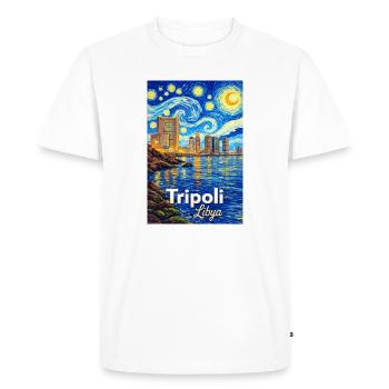 Tripoli Libya Starry Night - Men's Premium Organic T-Shirt - white - Front - Nico (187cm)
