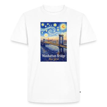 Le pont de Manhattan dans le style tourbillon d’étoiles - T-shirt Premium bio Homme - blanc - Devant - Nico (187cm)