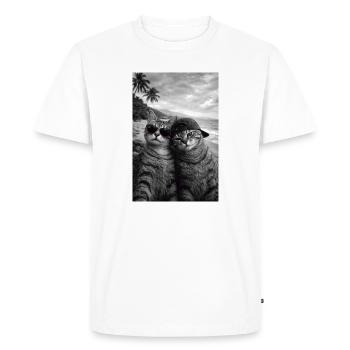Lunettes de soleil Cat Beach Duo - T-shirt Premium bio Homme - blanc - Devant - Nico (187cm)