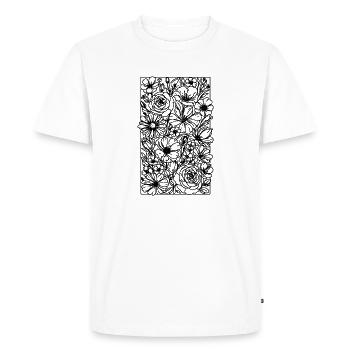 Flowers - Men's Premium Organic T-Shirt - white - Front - Nico (187cm)