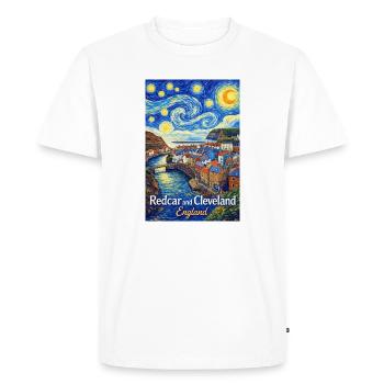 Redcar and Cleveland England Coastal Painting - Men's Premium Organic T-Shirt - white - Front - Nico (187cm)