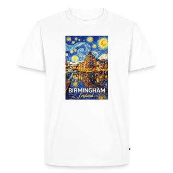 Birmingham, Angleterre, Nuit étoilée - T-shirt Premium bio Homme - blanc - Devant - Nico (187cm)