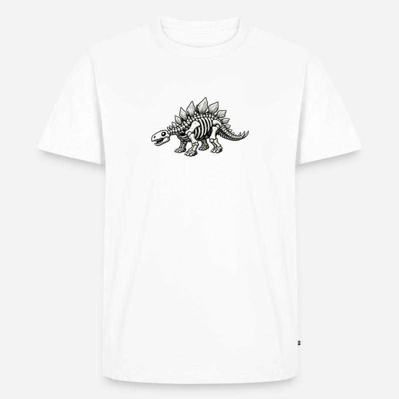 Stegosaurus Skeleton - Men's Premium Organic T-Shirt - white