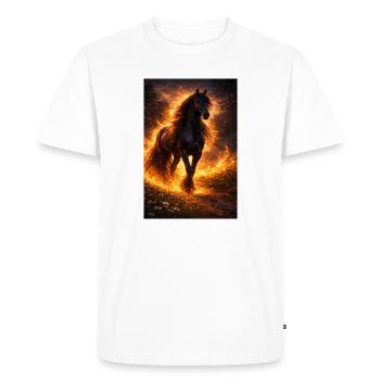 Cheval de Feu dans la Tempête de Flammes - T-shirt Premium bio Homme - blanc - Devant - Nico (187cm)