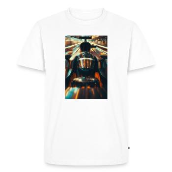 Neon Apex Racer Helmet in Motion - Men's Premium Organic T-Shirt - white - Front - Nico (187cm)
