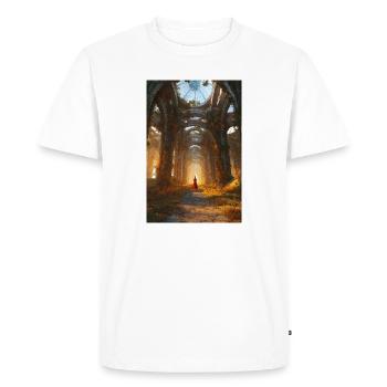 Promenade de la cathédrale des Ruines d’Automne - T-shirt Premium bio Homme - blanc - Devant - Nico (187cm)