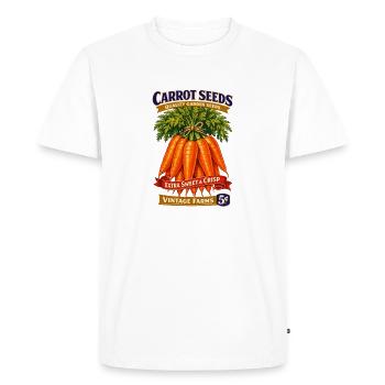 Étiquette de graines de carotte vintage - T-shirt Premium bio Homme - blanc - Devant - Nico (187cm)