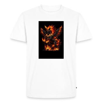 Pégase de feu avec couronne de fleurs - T-shirt Premium bio Homme - blanc - Devant - Nico (187cm)