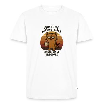 Je n’aime pas les gens du matin - T-shirt Premium bio Homme - blanc - Devant - Nico (187cm)