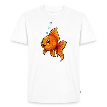 Cheerful Goldfish Cartoon - Men's Premium Organic T-Shirt - white - Front - Nico (187cm)