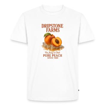 Peach Fruit Summer Retro - Men's Premium Organic T-Shirt - white - Front - Nico (187cm)