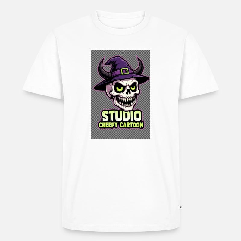 Studio Creepy Cartoon Logo - Männer Premium Bio T-Shirt - Weiß