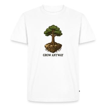 Grow Anyway Tree Motivation - Men's Premium Organic T-Shirt - white - Front - Nico (187cm)