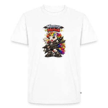 Guitare arc-en-ciel Unicorn Heavy Metal - T-shirt Premium bio Homme - blanc - Devant - Nico (187cm)
