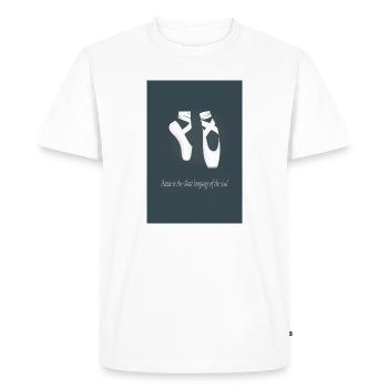 Ballet Poster – Dance Is The Silent Language - Men's Premium Organic T-Shirt - white - Front - Nico (187cm)
