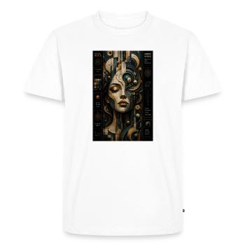 Geometric face in steampunk mosaic - Men's Premium Organic T-Shirt - white - Front - Nico (187cm)