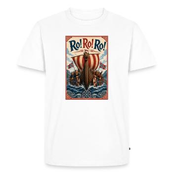 We row for Norway and win - Men's Premium Organic T-Shirt - white - Front - Nico (187cm)
