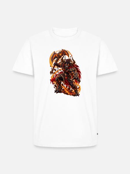 Cyber Minotaurus – Futuristischer Krieger - Männer Premium Bio T-Shirt - Weiß