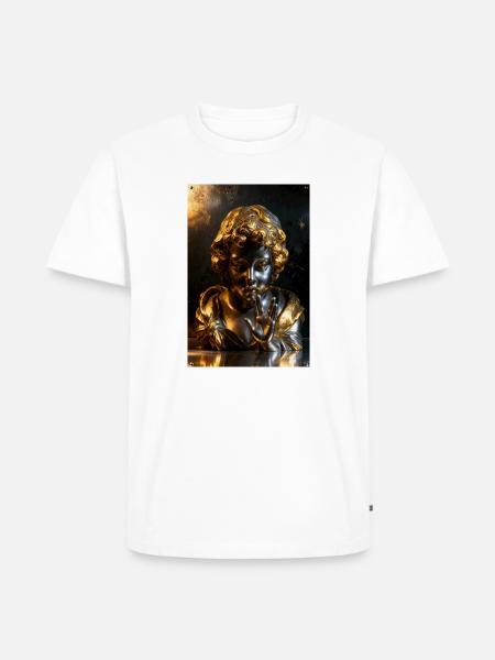 Goldene Shush-Cherub-Büste - Männer Premium Bio T-Shirt - Weiß