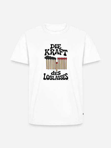 Die Kraft des Loslassens – Motivation & Mut - Männer Premium Bio T-Shirt - Weiß