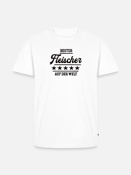 Bester Fleischer Weltbester Schlachter Fleischerei - Männer Premium Bio T-Shirt - Weiß
